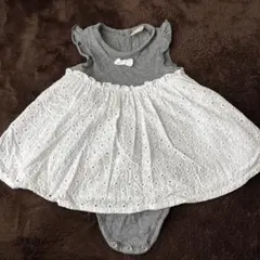 petit main フリルロンパース ワンピース 80cm