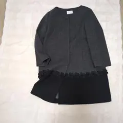 Bon mercerie（ボンメリスリー）起毛ノーカラージャケット ハーフコート