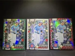 鈴木誠也 ホリデー限定3枚セット 赤＆緑キラキラフォイル入り Topps
