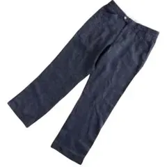 BASSETT WALKER イタリア製■リネン100%■メンズ■黒 ストライプ