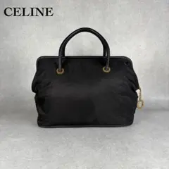 CELINE セリーヌ　ナイロン　ボストンバッグ　大容量　ゴールド金具　黒のサムネイル