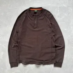 00s OLD UNIQLO ヘンリーネックロンt cityboy 古着ブラウン