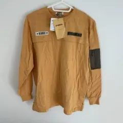 マスタード コットン 長袖カットソー ポケット付き