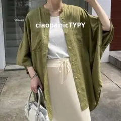 チャオパニック シャツ リネンレーヨンドルマンシャツ