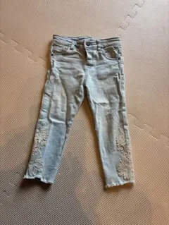 zara babyキッズ デニムパンツ 刺繍入り ライトブルー