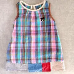 DOBLE.B　チェック柄ノースリーブワンピース 100cm☆ダブルビーのサムネイル