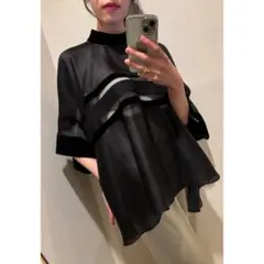 sacai サカイ　ベロア　異素材　ブラウス