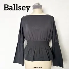 Ballsey グレーブラック フレア袖 ペプラムトップス　ドルマン