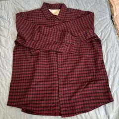 XL 赤と黒のチェック　ネルシャツ