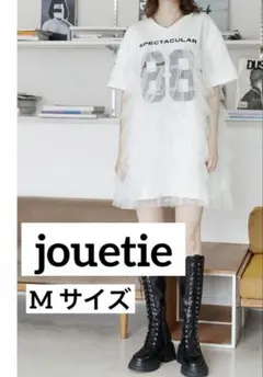 jouetie チュール フリル 半袖Tシャツ ホワイト 白 レイヤード Mのサムネイル