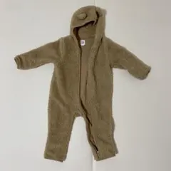 baby GAP ベージュ ボアロンパース　くまちゃん　3-6m