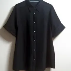 HARE レザーカットシャツ 半袖 ブラウス 黒 ブラックのサムネイル