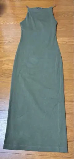 ZARA オリーブグリーン キャミロングワンピース