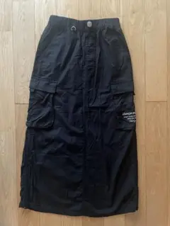 ピンクラテ　ミドル丈カーゴスカート　M 150 ブラック