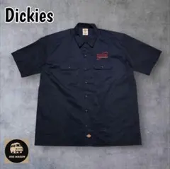 Dickiesディッキーズ企業刺繍ロゴワークボタンダウンシャツ濃紺ダークネイビー