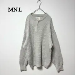 MN.L グレー ヘンリーネック セーター フリー