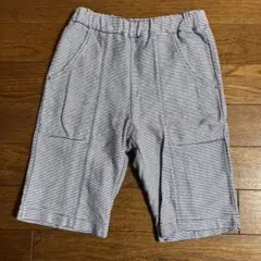 familiarストライプ柄ハーフパンツ（赤い電車刺繍）