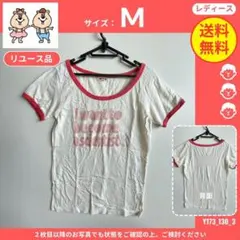 【w❤️c】 (M) リユース品: Tシャツ リンガーTシャツ ホワイト×レッドのサムネイル
