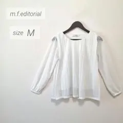 m.f.editorial エムエフエディトリアル 長袖シフォンブラウス 白 Mのサムネイル