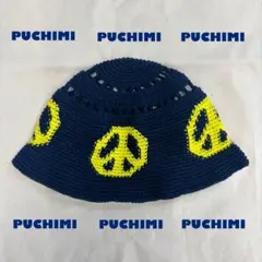 クラッシャーハット　クロシェハット　バゲハ　ビーニー　 ピースマーク　　サマー