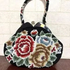 レトロ 総ビーズ 花柄 バッグ 和装にも