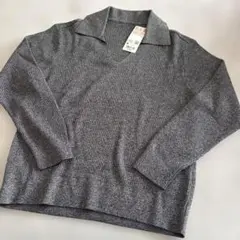 ユニクロ　UNIQLO ウォッシャブルニット　リブ　ポロセーター