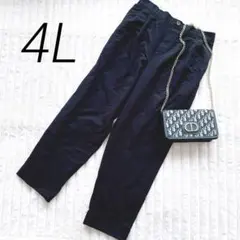 derful カジュアルパンツ　4L 黒　ウエストゴム　大きいサイズ　タック入り