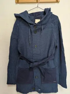 【お値下げ】DIESEL　ダークブルー フード付きニットカーディガン