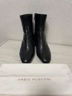 FABIO RUSCONI 黒レザーショートブーツ　36