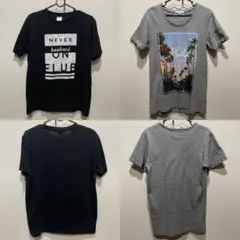 Tシャツ 2枚セット M 黒 グレー まとめ売り 古着