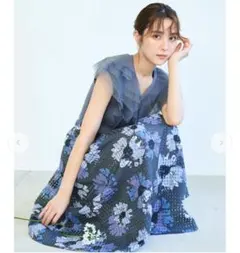 stola. サイズ36 シアーチェックフラワープリントスカート