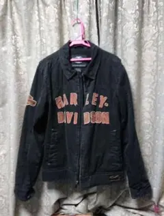 値下げ 激レア ハーレーダビッドソン黒ジージャン Mサイズ　かっこいいデザイン！