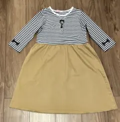 ファミリア　ボーダー柄　七分袖ワンピース　130cm