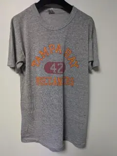 80s】Champion トリコタグ ランナープリント Tシャツ 霜降りグレー 