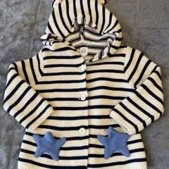 baby GAP ボーダーカーディガン　くま耳アウター 6-12ヶ月