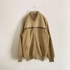 90s~ ヴィンテージ レトロ 古着 フェイクレザー ニット バイカラーブルゾンのサムネイル