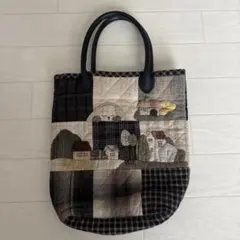 パッチワーク花柄ハンドバッグ ハンドメイドバッグ