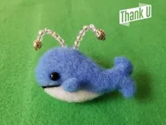 くじら　羊毛フェルトブローチ★ハンドメイド