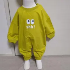 イエロー shh! プリント ロンパース 70最終値下げ