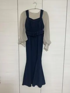 SNIDEL デニムジャンスカ パフスリニットプルオーバー セット