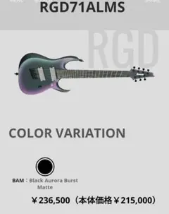 5月中は2万円引き！】Ibanez RGD7521PB-DSF 7弦ギター - メルカリ