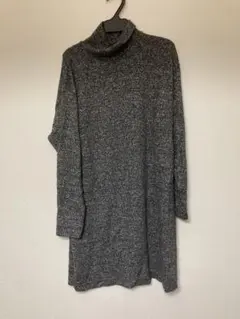 UNIQLO タートルネック ワンピース グレー ミックスニット Sサイズ