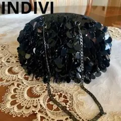 INDIVI パーティバッグ　インディヴィ　ビーズ　黒　結婚式　フォーマル