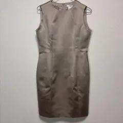 【Rene】ベージュ ノースリーブ タイトワンピース