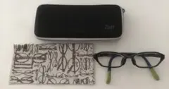 Zoff メガネ ブラック グリーン ケース付き　子ども用