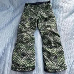 BURTON キッズ グリーン迷彩 スノーボードパンツ Lサイズ