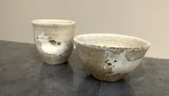 新同/ 作家 森のめぐみ 陶磁器 穴窯 犬と猫 手書き絵付 ご飯飯碗 お茶湯呑みのサムネイル