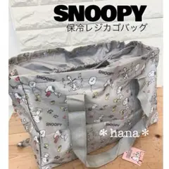 スヌーピー 大容量 保冷 保温 レジカゴバッグ エコバッグ グレー