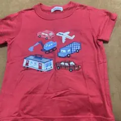 familiar 赤 車 飛行機 Tシャツ