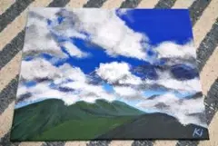 空 山 アクリル画 F3号 キャンバス 原画 絵画 アート 風景画